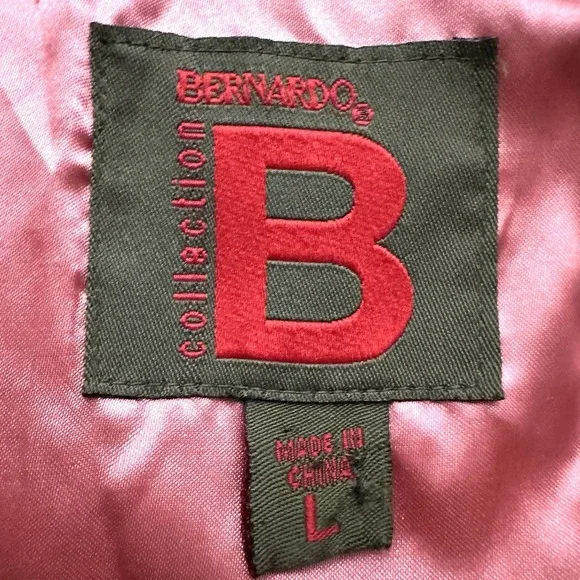 Bernardo Large L Spanish Rabbit Fur Coat Coral Salmon Jacket Satin Lined - Picture 8 of 11